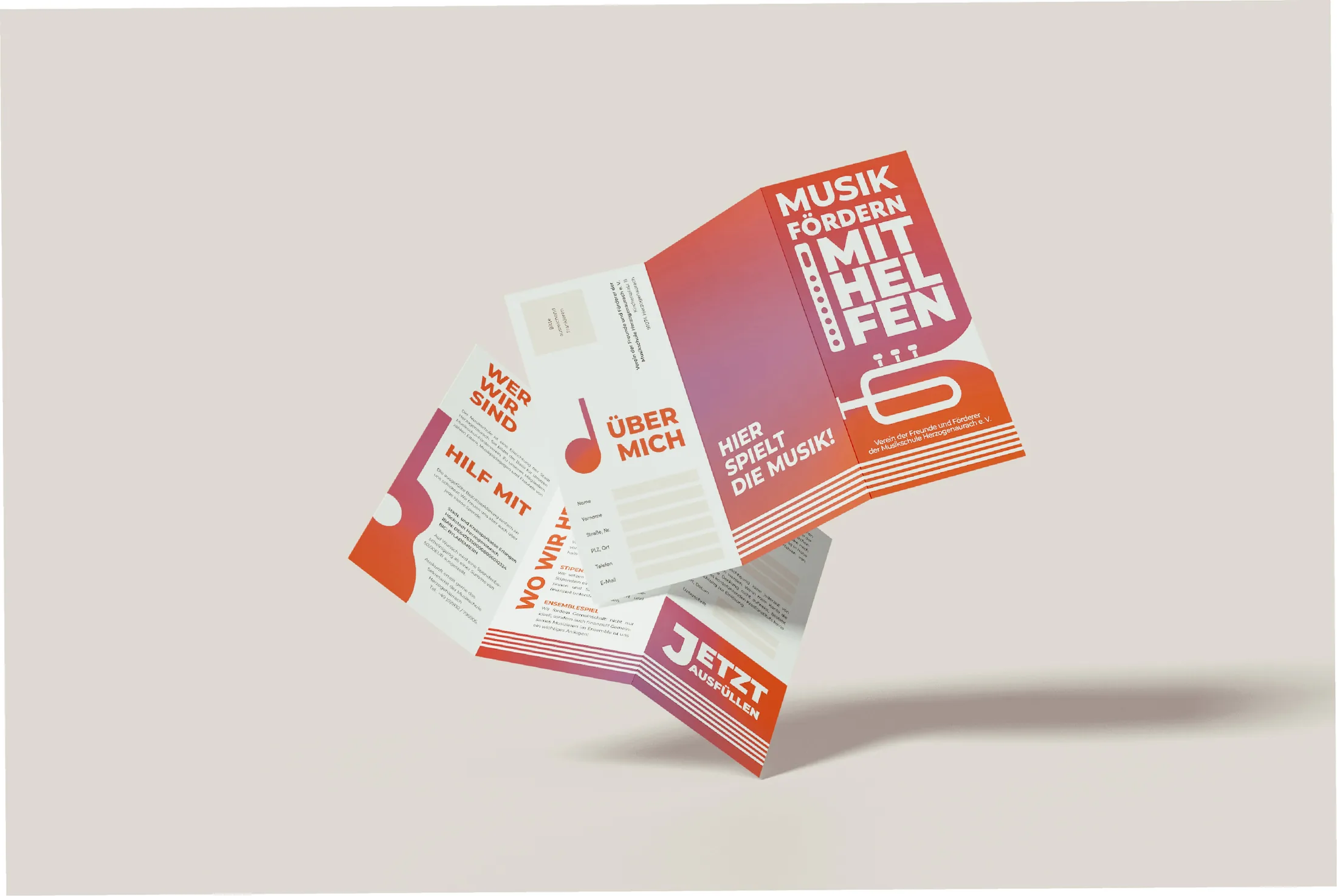 Flyer für den Förderverein der Musikschule Herzogenaurach