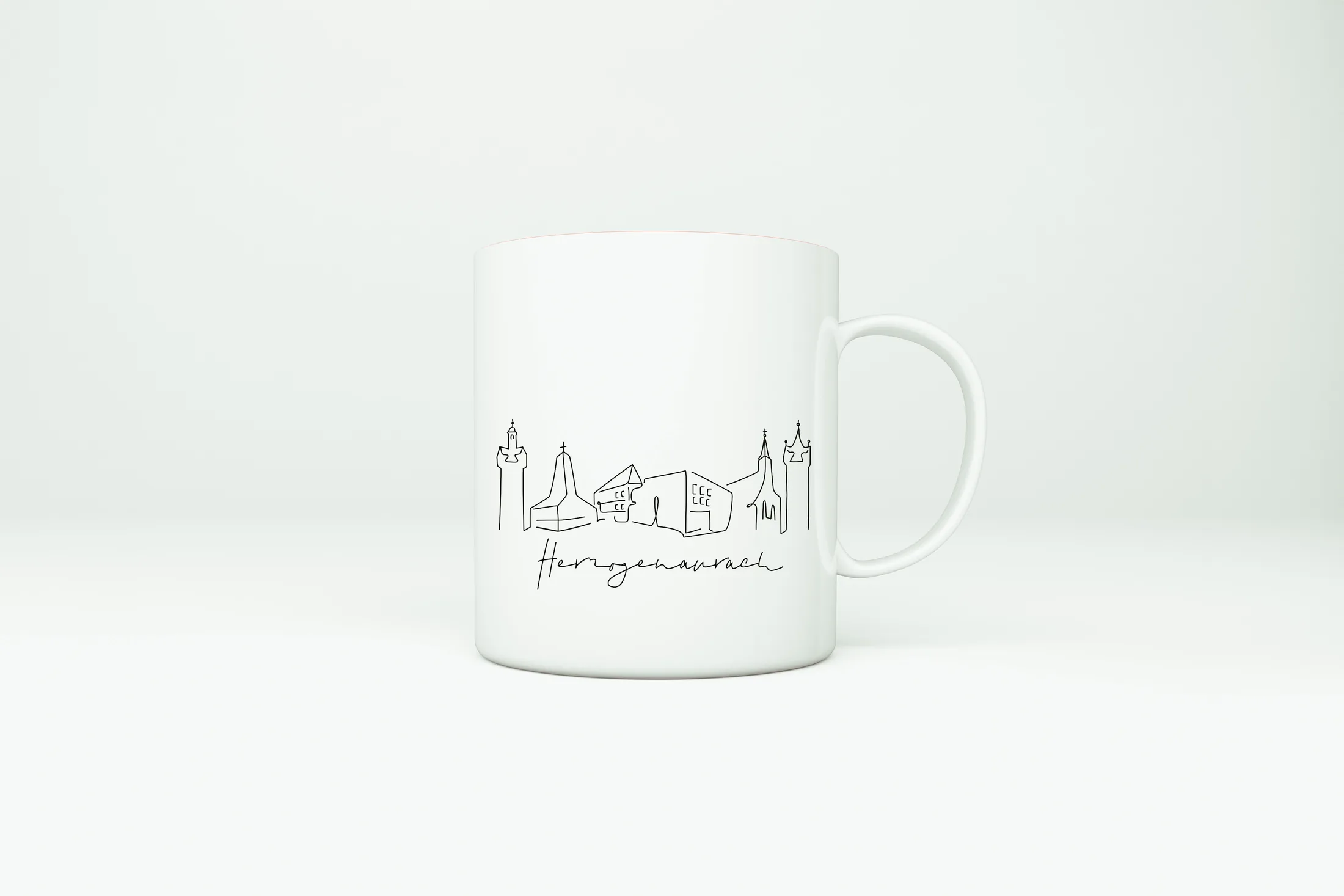 Handgezeichnete Stadtsilhouette von Herzogenaurach, Auftragsarbeit